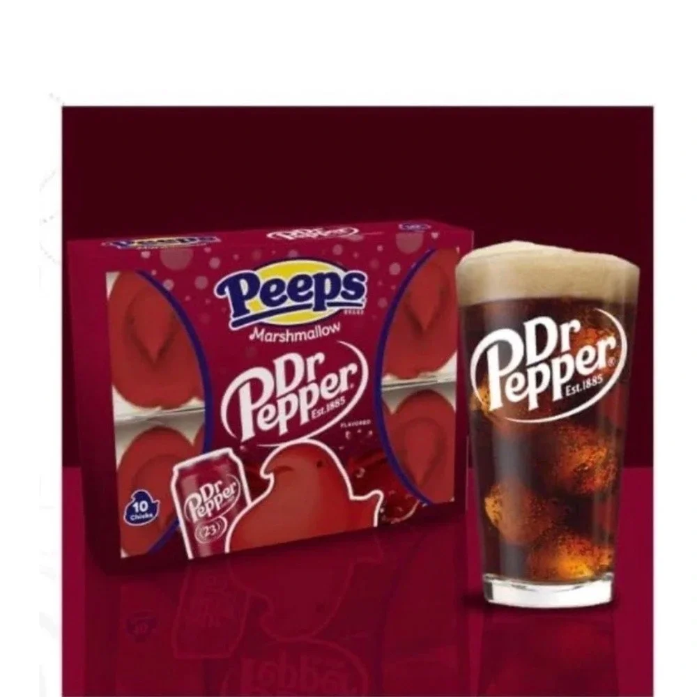 Peeps NEW Dr. Pepper‎ Flavored Marshmallow Chicks Peeps 1ea 2 Pack/3oz/84gm RARE